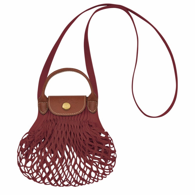 Brown Longchamp Le Pliage Filet XS Mesh Bags Women's Crossbody Bags